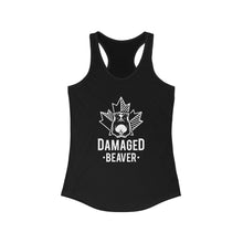 Load image into Gallery viewer, Damaged Beaver - White - Women&#39;s Ideal Racerback Tank
