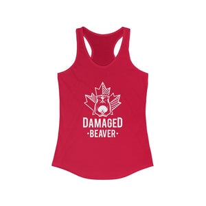 Damaged Beaver - White - Women's Ideal Racerback Tank