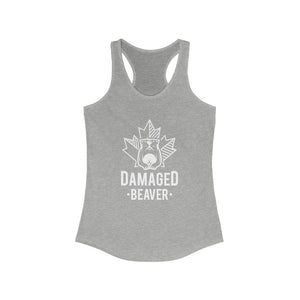 Damaged Beaver - White - Women's Ideal Racerback Tank